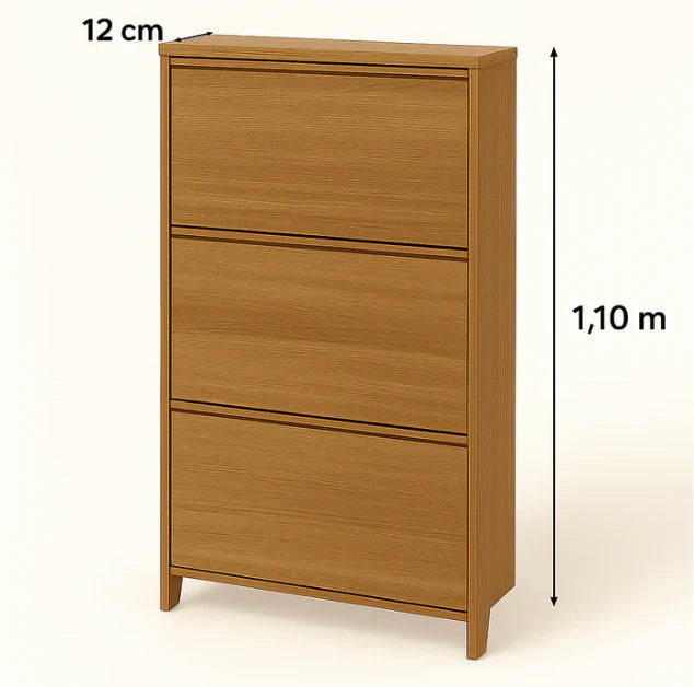 🎉Ez Thin Wooden Shoe Rack – 3 Doors（🎁Special Sale—Free Shipping）