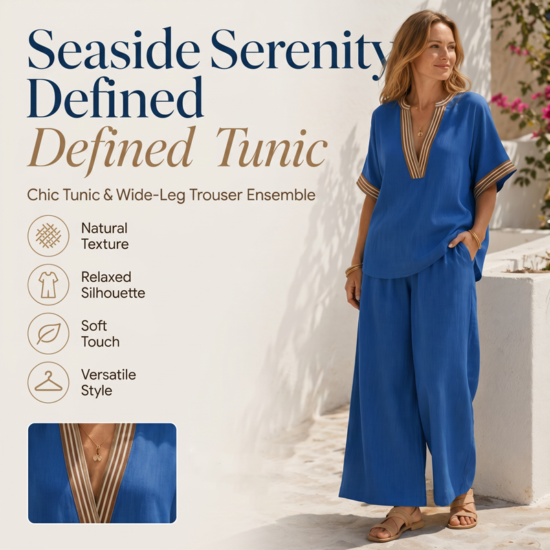 ⏳Limited-time 50% off⏰Women’s V-Neck Top and Wide Leg Pants Set👚👖