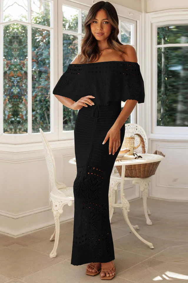 ✨⏰LAST DAY SAVE 49%⏰Crochet Off-Shoulder Maxi Dress