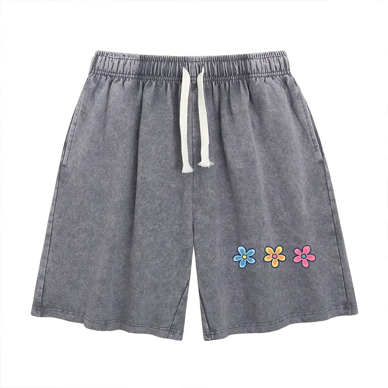 🎁New Arrivals🔥Women's Soft Cotton Blend Washed Floral Shorts, Casual Summer Travel Streetwear Bottoms