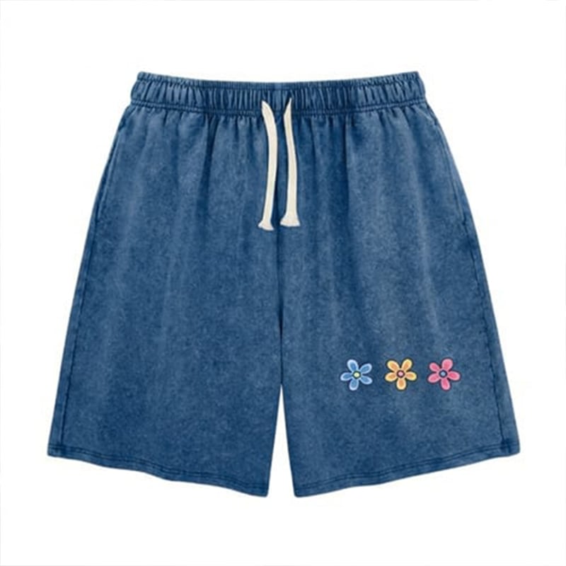🎁New Arrivals🔥Women's Soft Cotton Blend Washed Floral Shorts, Casual Summer Travel Streetwear Bottoms