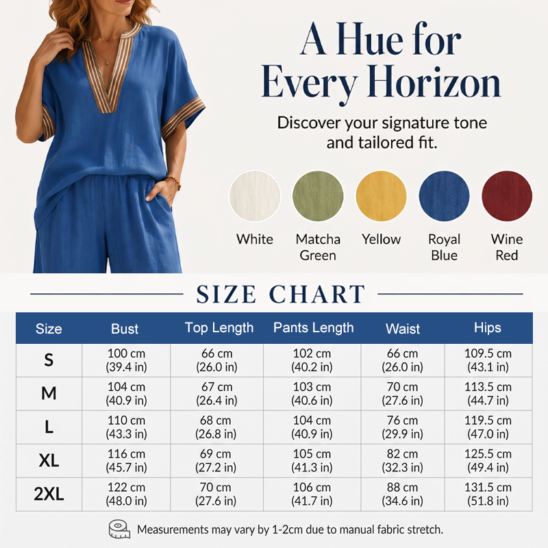 ⏳Limited-time 50% off⏰Women’s V-Neck Top and Wide Leg Pants Set👚👖
