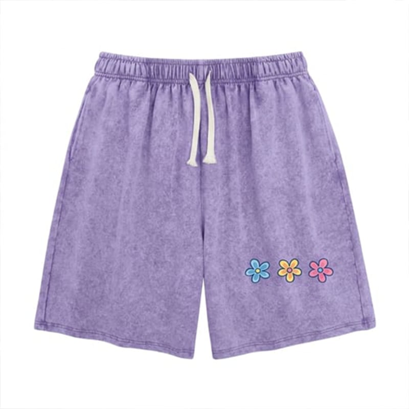 🎁New Arrivals🔥Women's Soft Cotton Blend Washed Floral Shorts, Casual Summer Travel Streetwear Bottoms