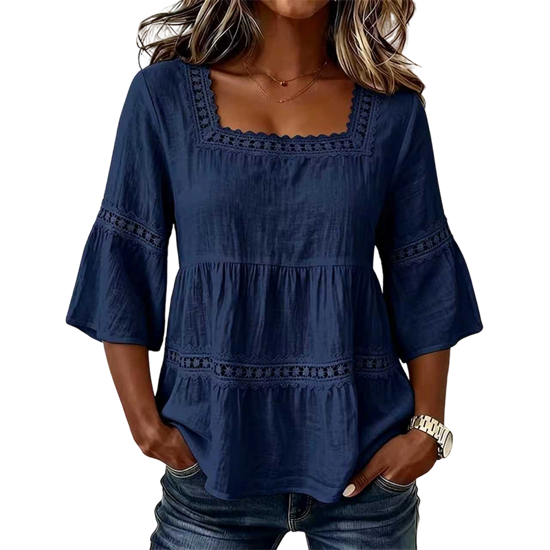 🎁New Arrivals🔥Elegant Square Neck Summer Blouse