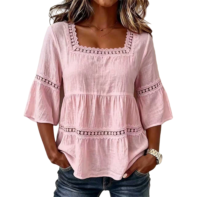 🎁New Arrivals🔥Elegant Square Neck Summer Blouse
