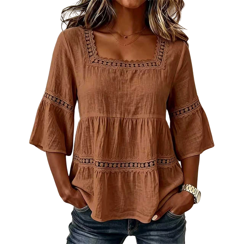 🎁New Arrivals🔥Elegant Square Neck Summer Blouse