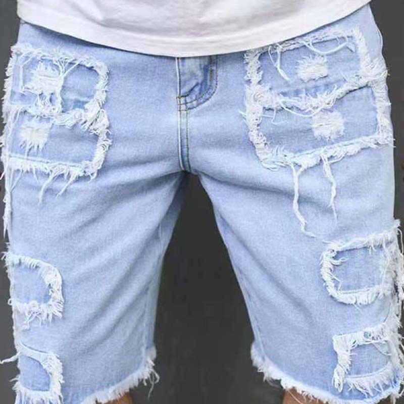 🎁Men's Ripped Denim Shorts🔥Distressed Straight-Leg Summer Shorts