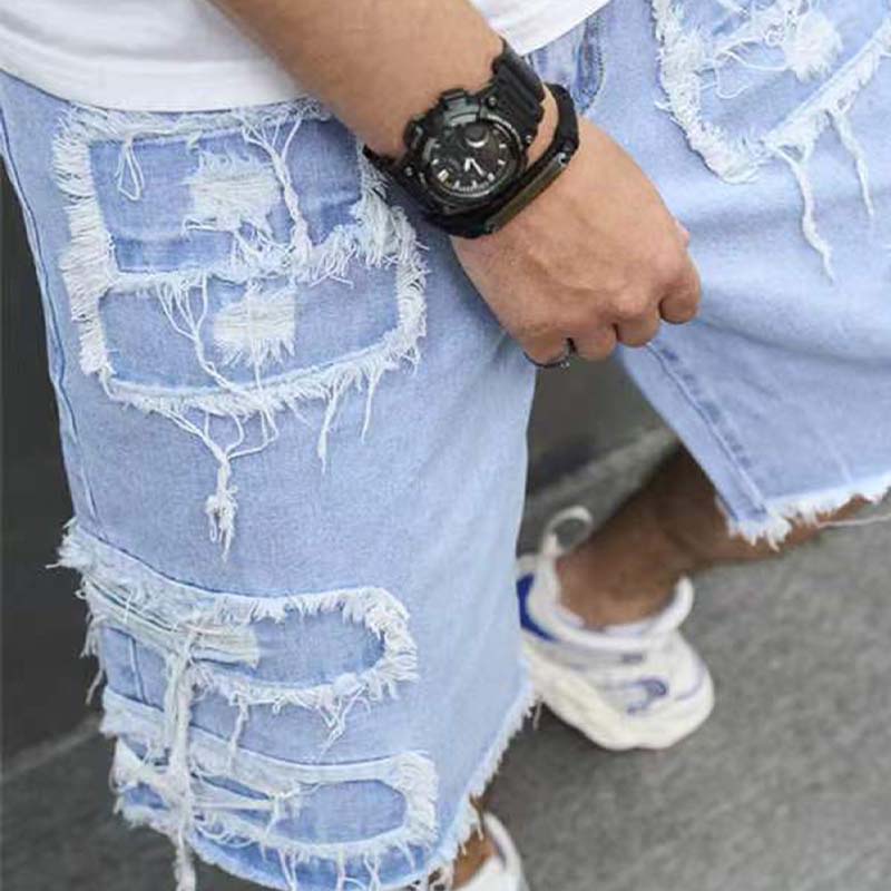 🎁Men's Ripped Denim Shorts🔥Distressed Straight-Leg Summer Shorts