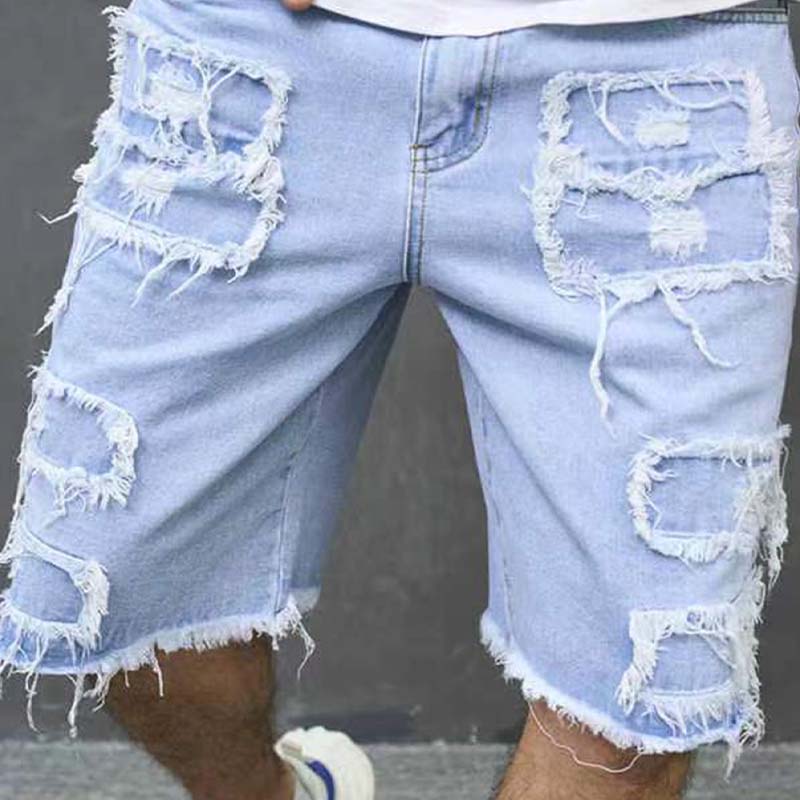 🎁Men's Ripped Denim Shorts🔥Distressed Straight-Leg Summer Shorts