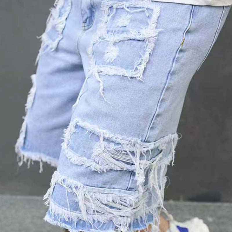 🎁Men's Ripped Denim Shorts🔥Distressed Straight-Leg Summer Shorts