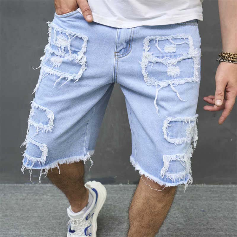 🎁Men's Ripped Denim Shorts🔥Distressed Straight-Leg Summer Shorts