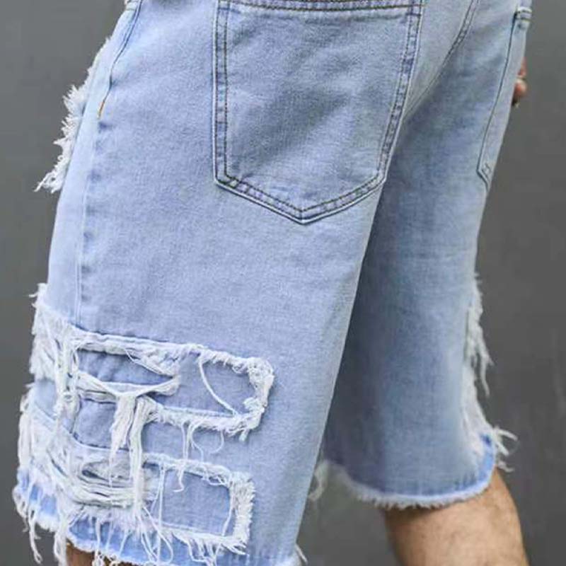 🎁Men's Ripped Denim Shorts🔥Distressed Straight-Leg Summer Shorts