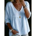 🎁New Arrivals🔥Women's Casual V-Neck Lace Trim Top