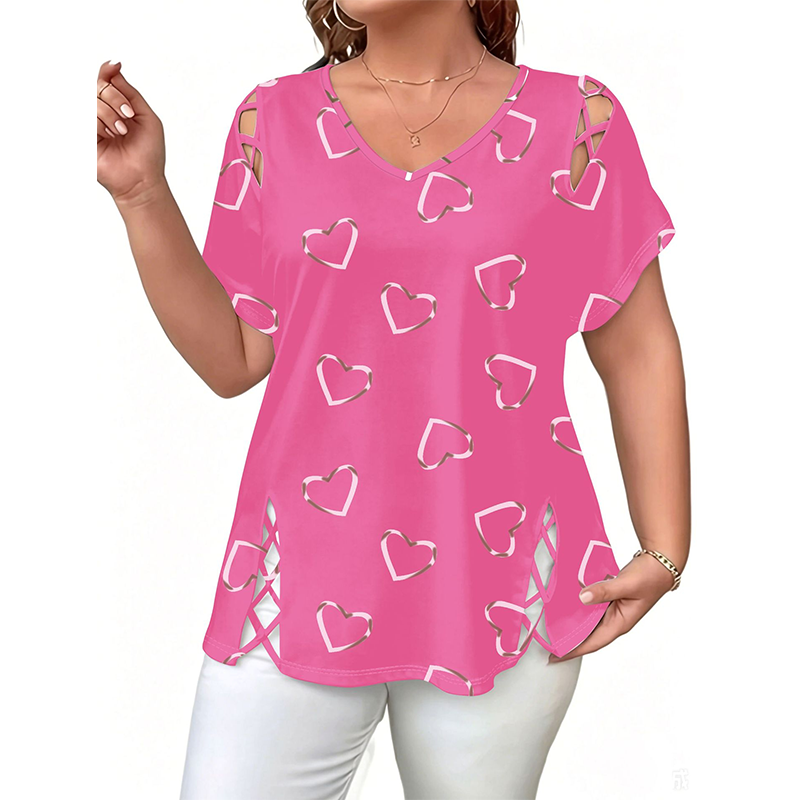 🎁New Arrivals🔥Women's Heart Print V-Neck Top