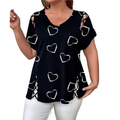 🎁New Arrivals🔥Women's Heart Print V-Neck Top