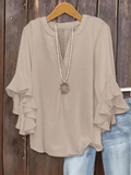 🎁New Arrivals🔥Plus Size Women's Ruffle Sleeve V-Neck Shirt