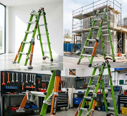 🎉Model 22, Version 1A Fiberglass “Little Giant” All-Terrain Conqueror Ladder（🎁Special Sale—Free Shipping）