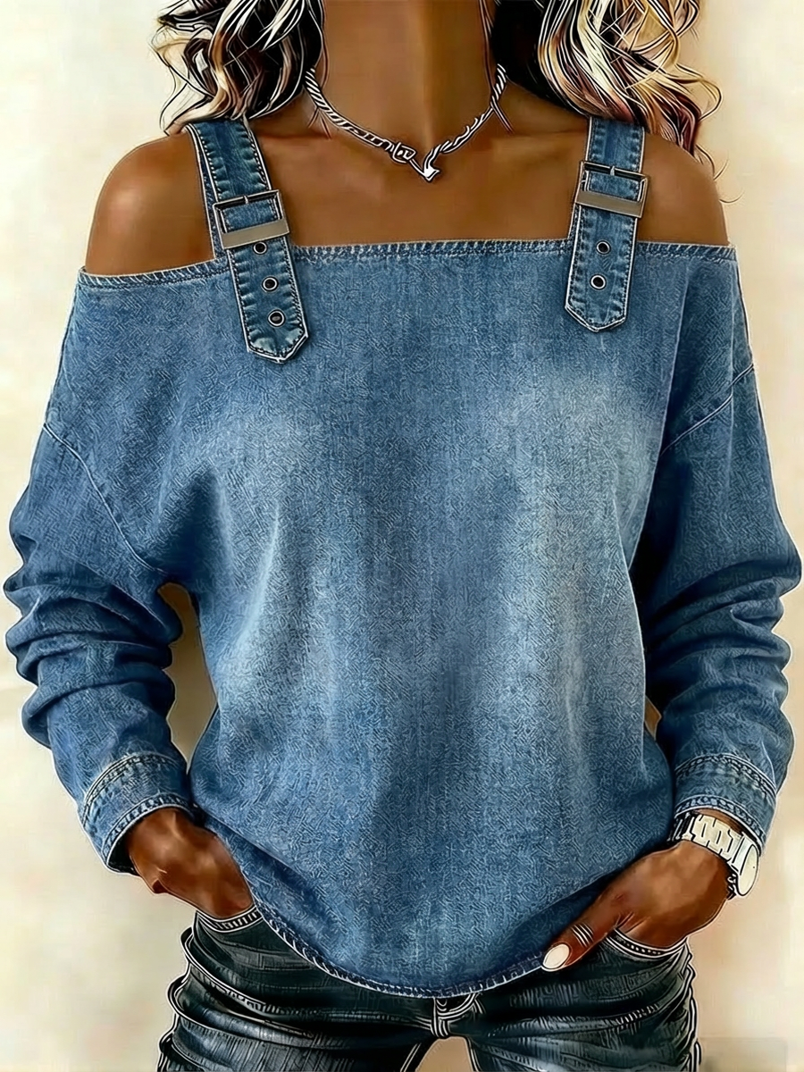 💛Women's sleeveless denim shirt