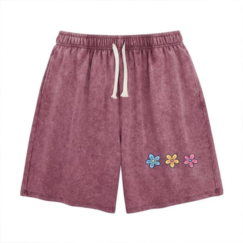 🎁New Arrivals🔥Women's Soft Cotton Blend Washed Floral Shorts, Casual Summer Travel Streetwear Bottoms