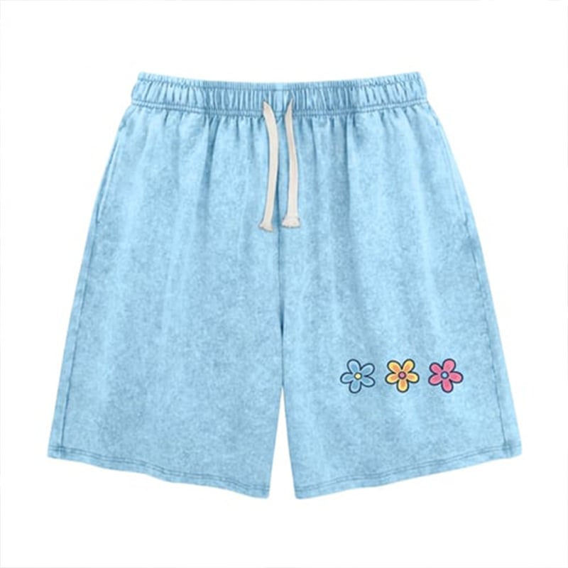 🎁New Arrivals🔥Women's Soft Cotton Blend Washed Floral Shorts, Casual Summer Travel Streetwear Bottoms