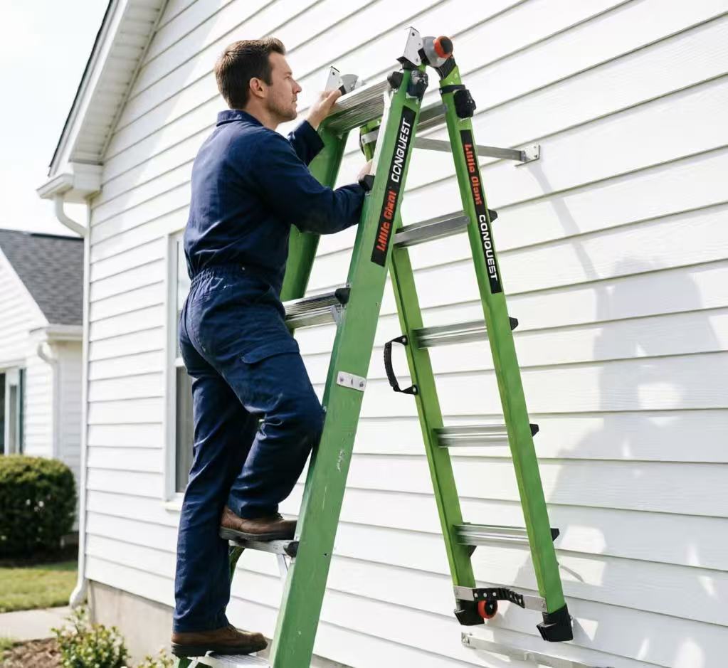 🎉Model 22, Version 1A Fiberglass “Little Giant” All-Terrain Conqueror Ladder（🎁Special Sale—Free Shipping）