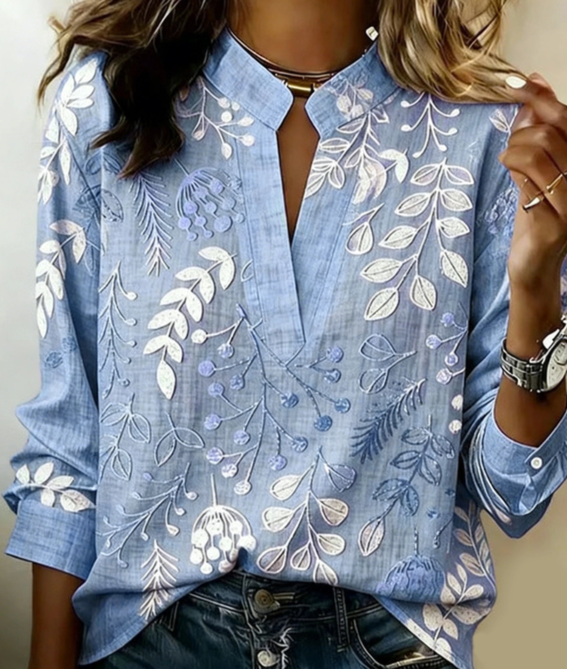 ✨ ⏰Minimalist V-Neck Cotton Shirt Top for Women | Soft Breathable Everyday Shirt