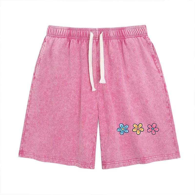 🎁New Arrivals🔥Women's Soft Cotton Blend Washed Floral Shorts, Casual Summer Travel Streetwear Bottoms