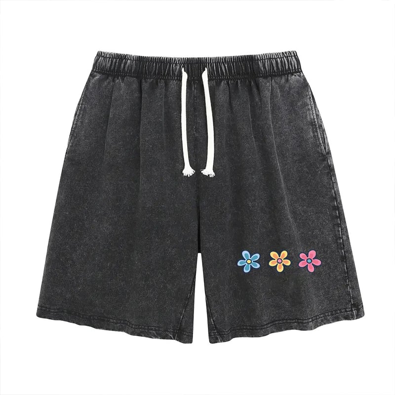 🎁New Arrivals🔥Women's Soft Cotton Blend Washed Floral Shorts, Casual Summer Travel Streetwear Bottoms