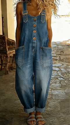 💛LAST DAY SAVE 49% ⏰Women's Casual Denim Jumpsuit With Adjustable Buckle