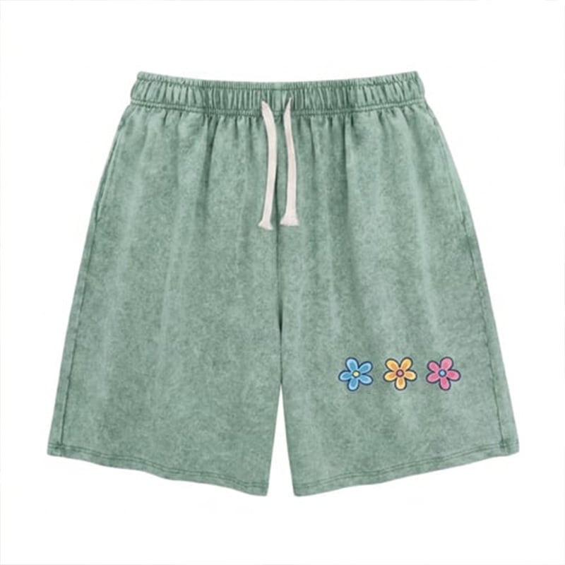 🎁New Arrivals🔥Women's Soft Cotton Blend Washed Floral Shorts, Casual Summer Travel Streetwear Bottoms