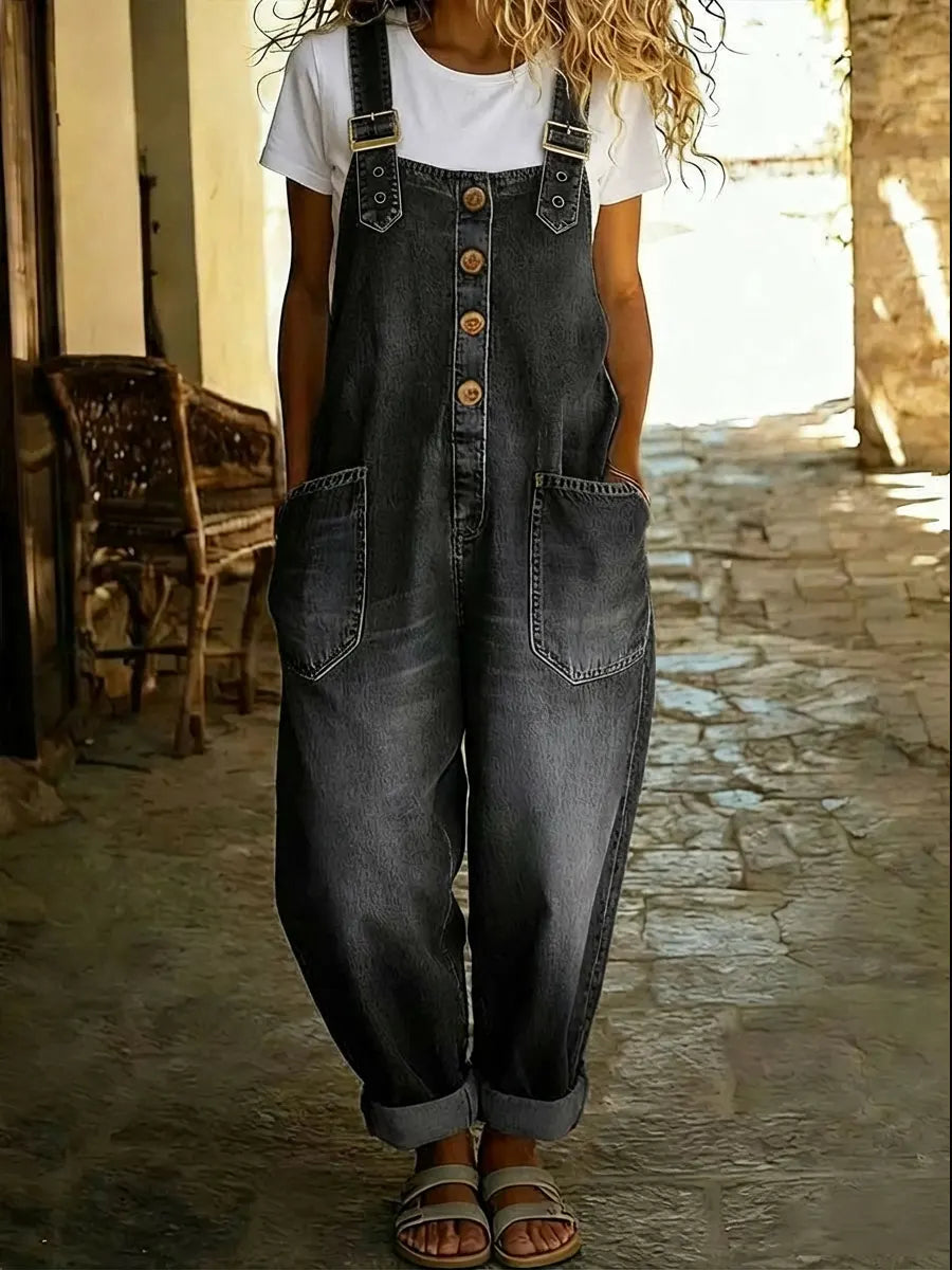 💛LAST DAY SAVE 49% ⏰Women's Casual Denim Jumpsuit With Adjustable Buckle