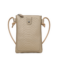 Leather Crossbody Phone Bag with Elegant Crocodile Pattern for Women