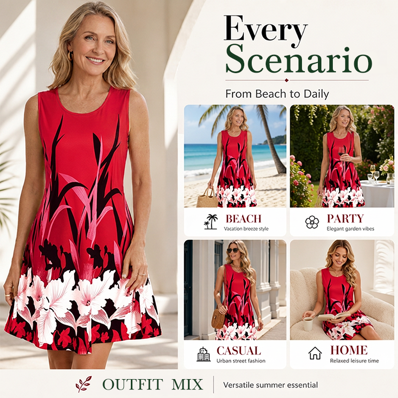 🎁New Arrivals🔥Women's Floral Tank Dress  Sleeveless Summer Casual Dress