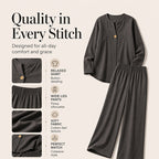 ⌛Limited-Time Offer-Women's Casual Shirt & Wide Leg Pants Set