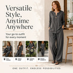 ⌛Limited-Time Offer-Women's Casual Shirt & Wide Leg Pants Set