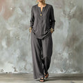 ⌛Limited-Time Offer-Women's Casual Shirt & Wide Leg Pants Set
